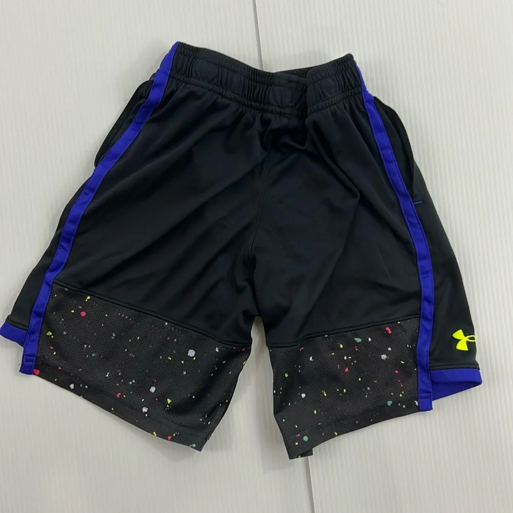 487.‎ Under Armour Kids Black and Purple Athletic Shorts (YSM)